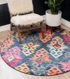 Sedona Vista Collection Area Rug -  Hopi Round Navy Blue  lifestyle 28