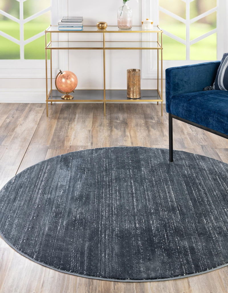 Metro Heights Collection Area Rug -  Yorkville Round Navy Blue  lifestyle 75