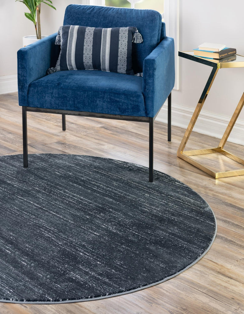 Metro Heights Collection Area Rug -  Yorkville Round Navy Blue  lifestyle 93