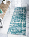 Metro Heights Collection Area Rug -  Flatiron Runner Turquoise  lifestyle 65