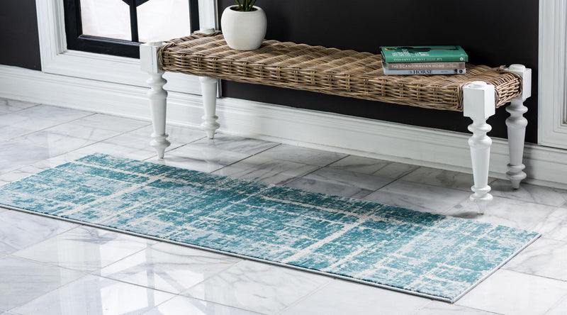 Metro Heights Collection Area Rug -  Flatiron Runner Turquoise  lifestyle 83