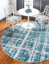 Metro Heights Collection Area Rug -  Flatiron Round Turquoise  lifestyle 66