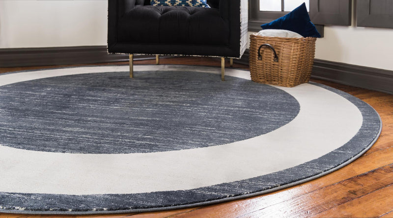 Metro Heights Collection Area Rug -  Park Round Navy Blue  lifestyle 82