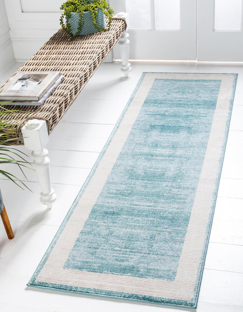 Metro Heights Collection Area Rug -  Park Runner Turquoise  lifestyle 69