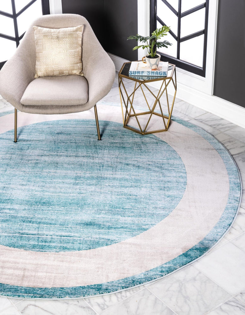 Metro Heights Collection Area Rug -  Park Round Turquoise  lifestyle 70