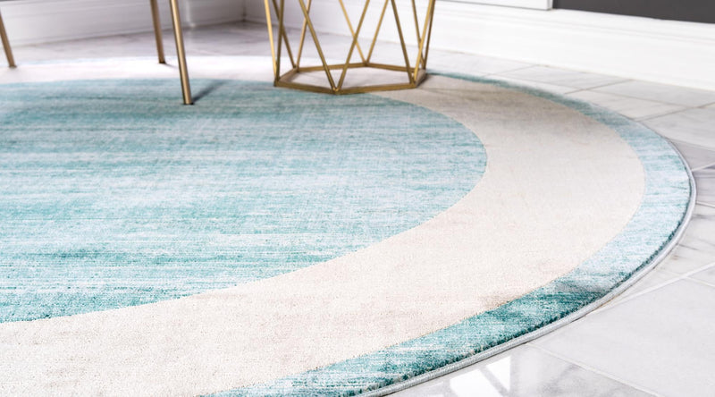 Metro Heights Collection Area Rug -  Park Round Turquoise  lifestyle 85