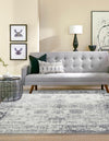 Riviera Elegance Collection Area Rug - Antibes (Gray) Square Gray  lifestyle 6