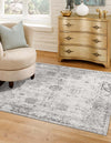 Riviera Elegance Collection Area Rug - Antibes (Gray) Square Gray  lifestyle 7