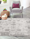 Riviera Elegance Collection Area Rug - Antibes (Gray) Square Gray  lifestyle 10