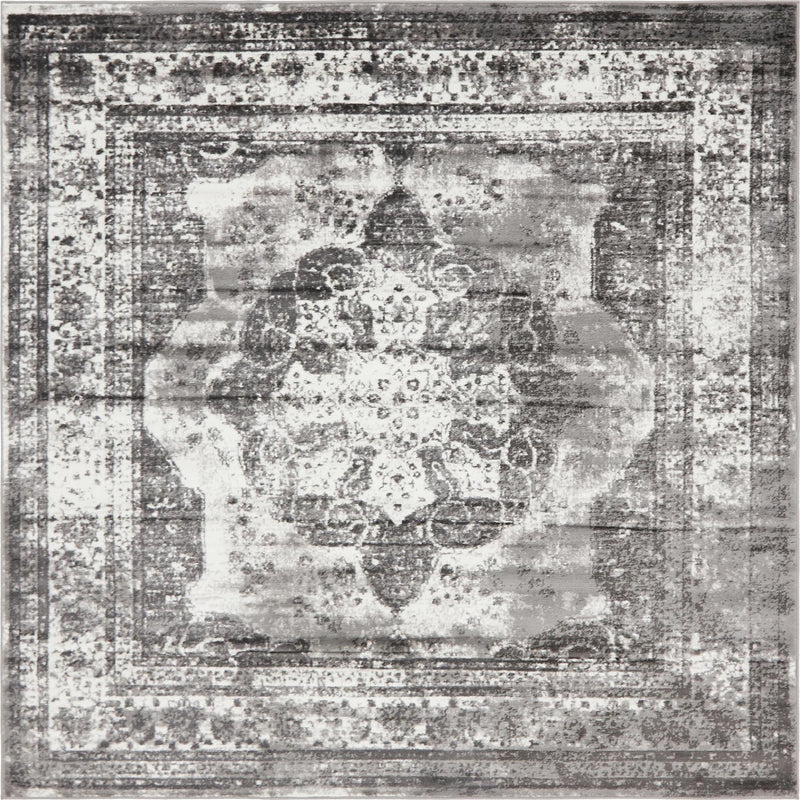 Riviera Elegance Collection Area Rug -  Menton (Gray) Square Gray Main