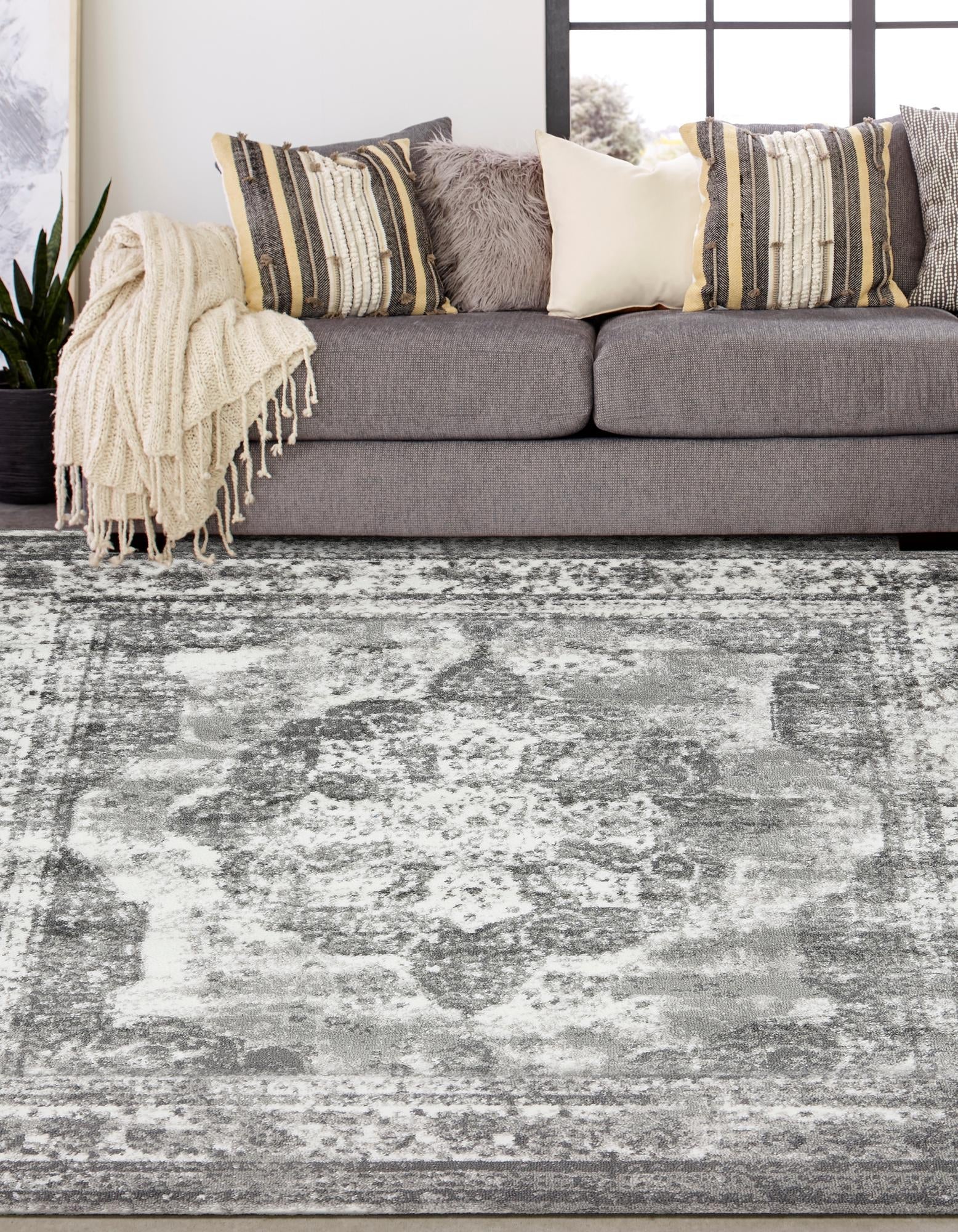 Riviera Elegance Collection Area Rug -  Menton (Gray)