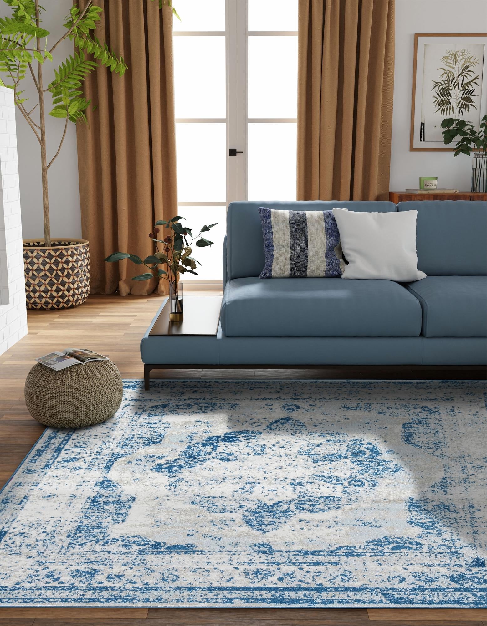 Riviera Elegance Collection Area Rug -  Menton (Blue)