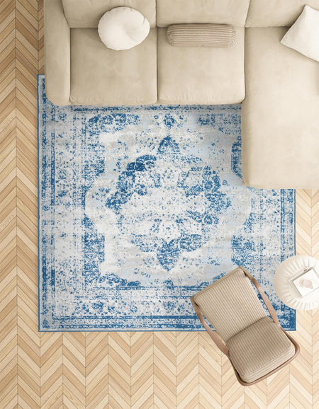 Riviera Elegance Collection Area Rug -  Menton (Blue)