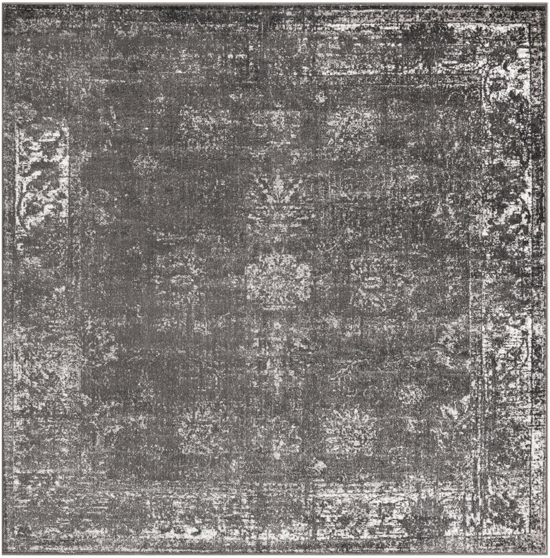 Riviera Elegance Collection Area Rug - Antibes (Dark Gray) Square Dark Gray Main