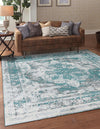 Riviera Elegance Collection Area Rug -  Menton (Turquoise) Square Turquoise  lifestyle 0