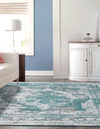 Riviera Elegance Collection Area Rug -  Menton (Turquoise) Square Turquoise  lifestyle 3