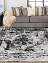 Riviera Elegance Collection Area Rug -  Menton (Black) Square Black  lifestyle 3