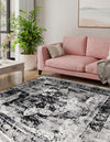 Riviera Elegance Collection Area Rug -  Menton (Black) Square Black  lifestyle 10