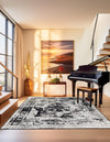 Riviera Elegance Collection Area Rug -  Menton (Black) Square Black  lifestyle 16