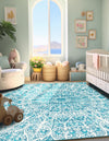 Riviera Elegance Collection Area Rug -  Eze Square Turquoise  lifestyle 6