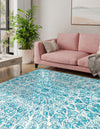 Riviera Elegance Collection Area Rug -  Eze Square Turquoise  lifestyle 13