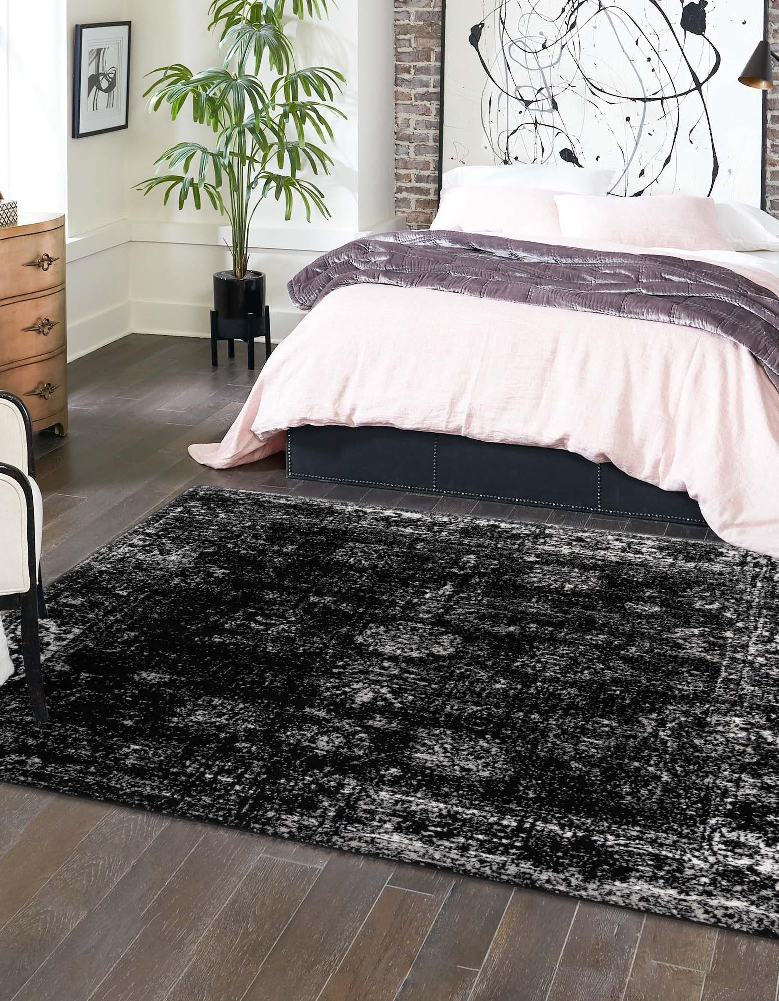 Riviera Elegance Collection Area Rug - Antibes (Black)