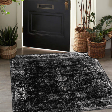 Riviera Elegance Collection Area Rug - Antibes (Black)