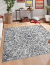 Riviera Elegance Collection Area Rug -  Eze Square Dark Gray  lifestyle 74