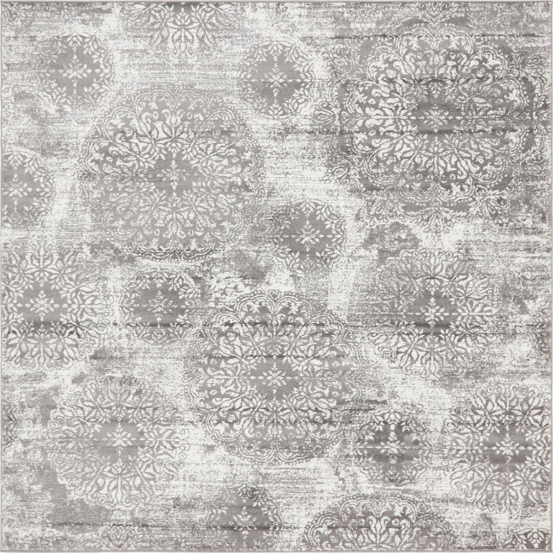 Riviera Elegance Collection Area Rug -  Monaco (Gray) Square Gray Main