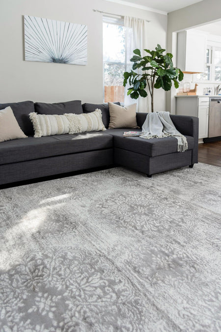 Riviera Elegance Collection Area Rug -  Monaco (Light Gray)