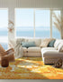 Riviera Elegance Collection Area Rug -  Menton (Orange)