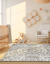 Riviera Elegance Collection Area Rug -  Eze Square Brown  lifestyle 99