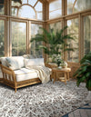 Riviera Elegance Collection Area Rug -  Eze Square Brown  lifestyle 133