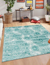 Riviera Elegance Collection Area Rug -  Monaco (Turquoise) Square Turquoise  lifestyle 0