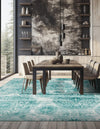 Riviera Elegance Collection Area Rug -  Monaco (Turquoise) Square Turquoise  lifestyle 11