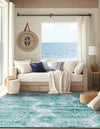 Riviera Elegance Collection Area Rug -  Monaco (Turquoise) Square Turquoise  lifestyle 14