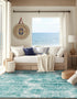 Riviera Elegance Collection Area Rug -  Monaco (Turquoise)