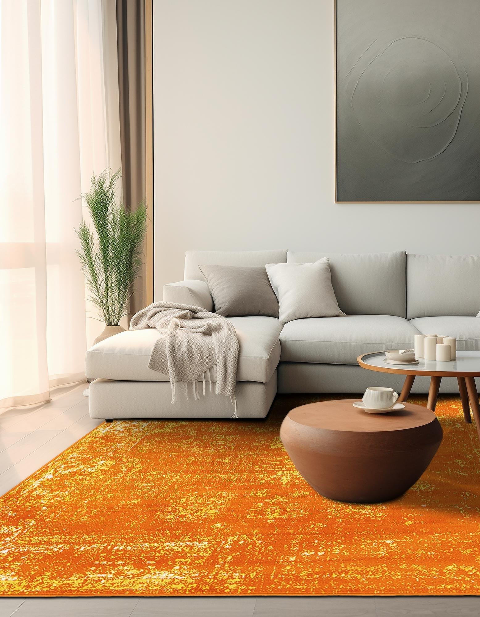 Riviera Elegance Collection Area Rug - Antibes (Orange)