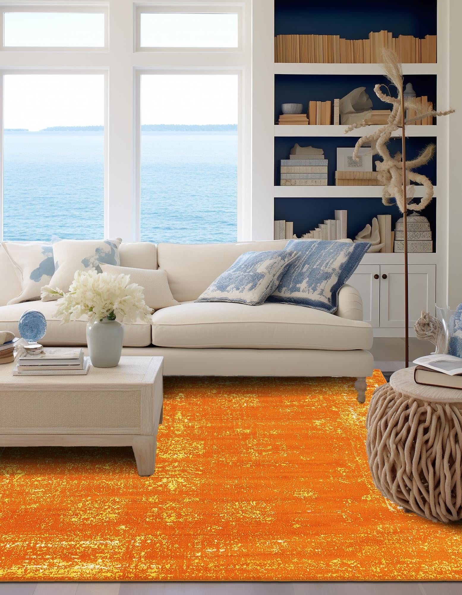 Riviera Elegance Collection Area Rug - Antibes (Orange)