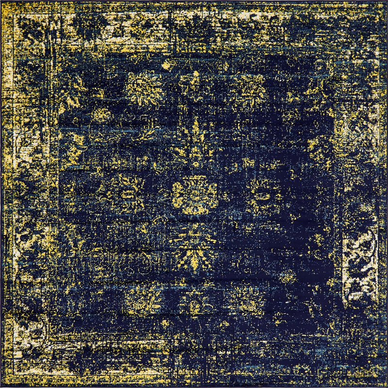 Riviera Elegance Collection Area Rug - Antibes (Navy Blue) Square Navy Blue Main