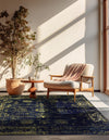 Riviera Elegance Collection Area Rug - Antibes (Navy Blue) Square Navy Blue  lifestyle 6