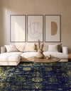 Riviera Elegance Collection Area Rug - Antibes (Navy Blue) Square Navy Blue  lifestyle 8