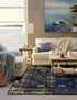 Riviera Elegance Collection Area Rug - Antibes (Navy Blue)