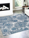 Riviera Elegance Collection Area Rug -  Monaco (Blue) Square Blue  lifestyle 0