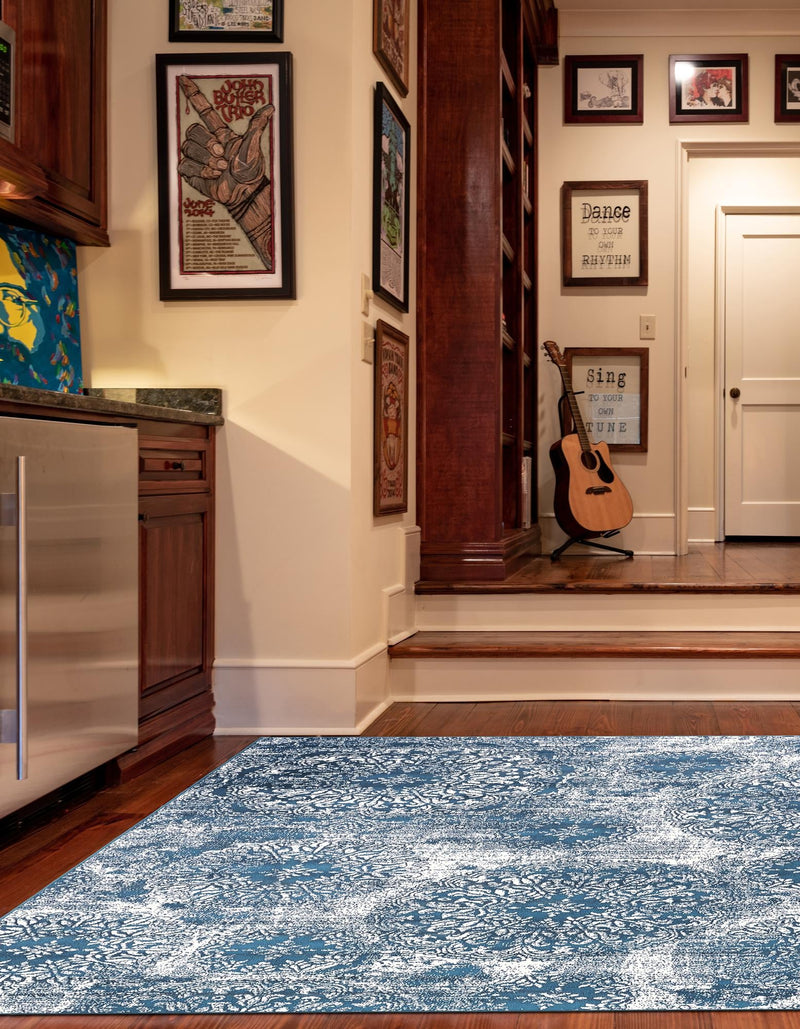 Riviera Elegance Collection Area Rug -  Monaco (Blue) Square Blue  lifestyle 9