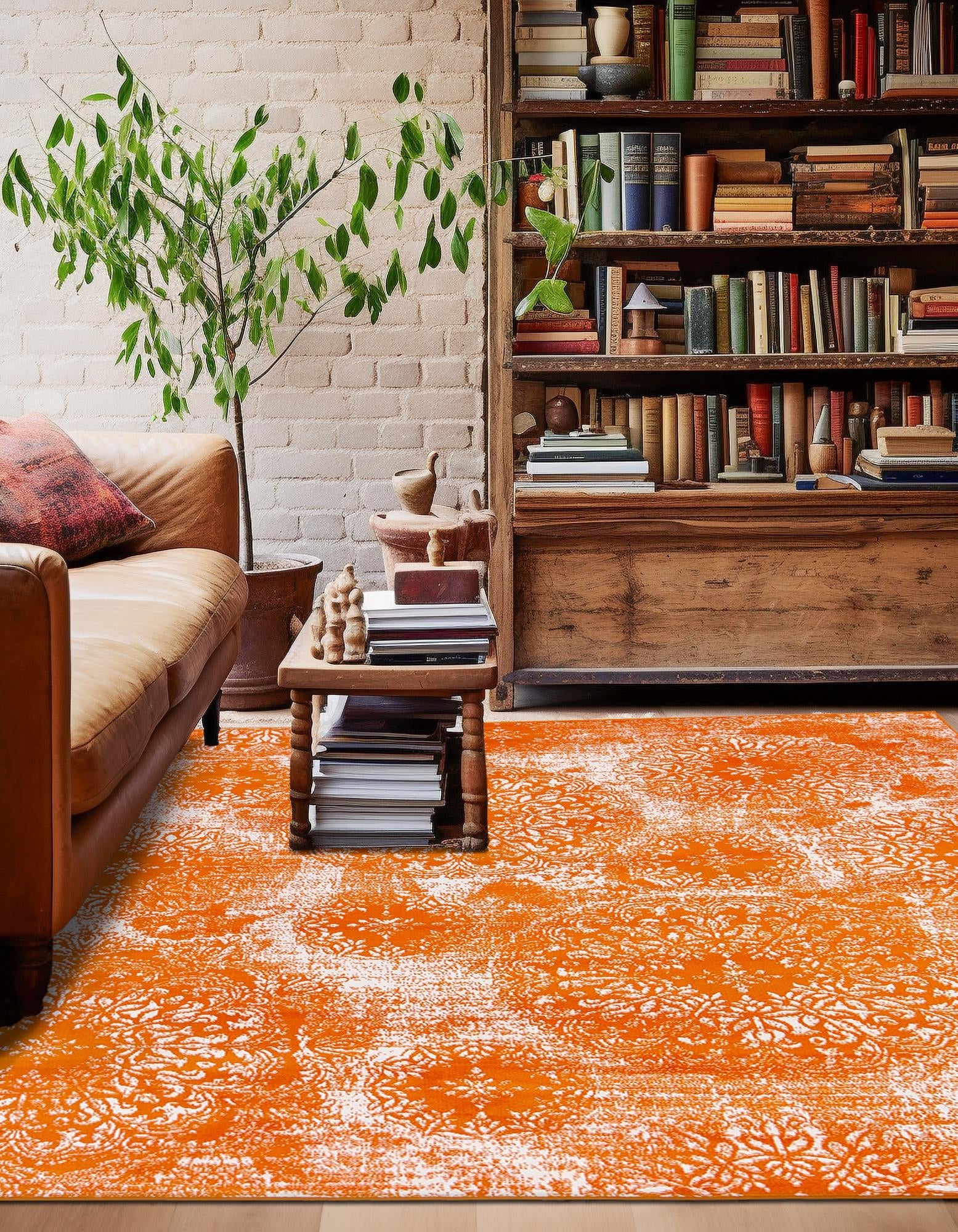 Riviera Elegance Collection Area Rug -  Monaco (Orange)