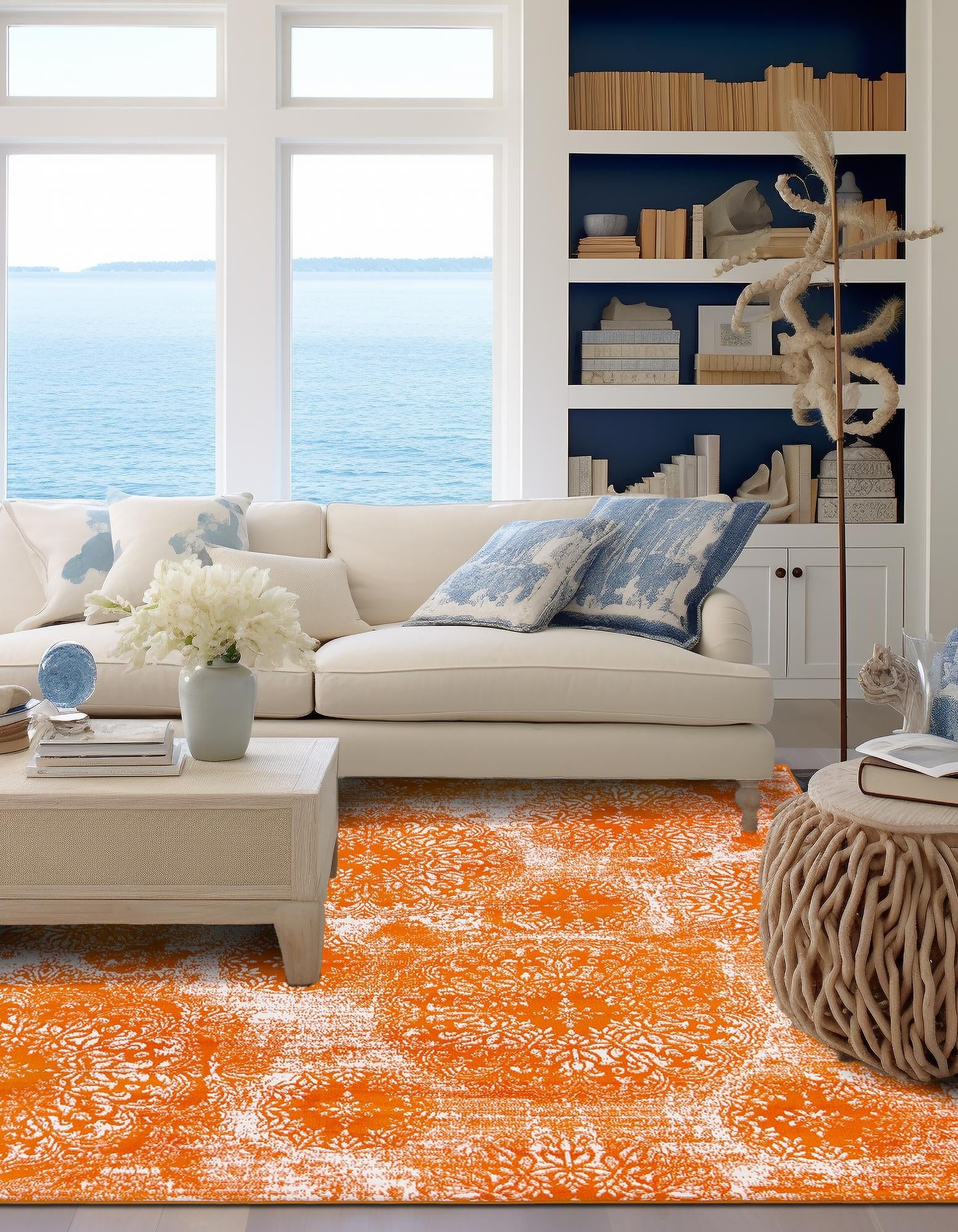 Riviera Elegance Collection Area Rug -  Monaco (Orange)