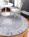 Oxfordshire Elegance Collection Area Rug - Abingdon Round Gray  lifestyle 50