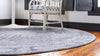 Oxfordshire Elegance Collection Area Rug - Abingdon Round Gray  lifestyle 61