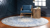 Oxfordshire Elegance Collection Area Rug - Abingdon Round Navy Blue  lifestyle 41